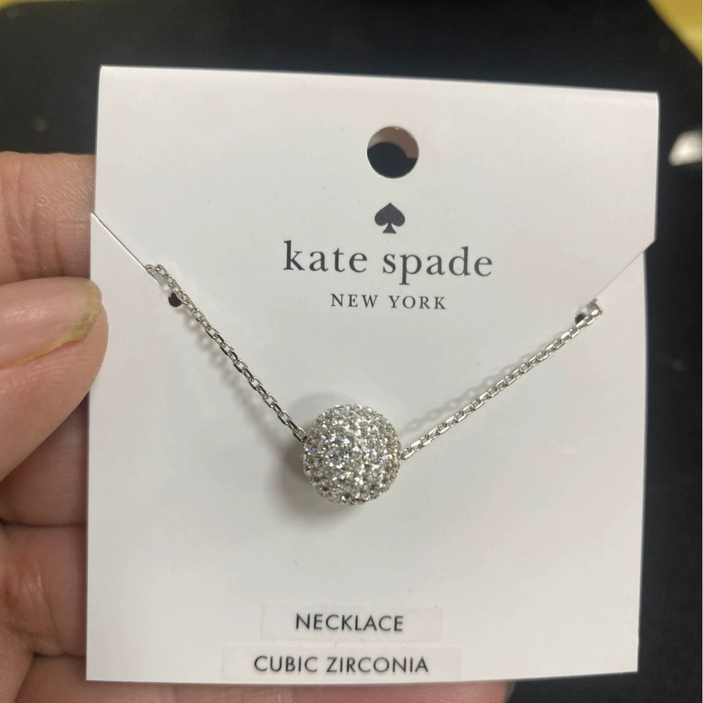 Kate SPADE Shamballa Round Rhinestone Necklace American Clay Crystal Pendant